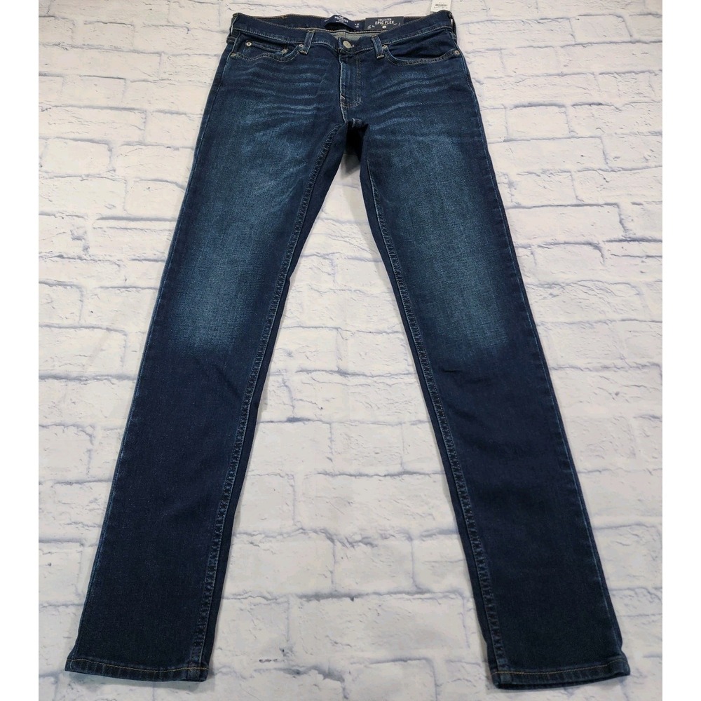 Hollister MENS SIZE 31X34 Epic Flex Skinny Stretch Jeans Dark Wash